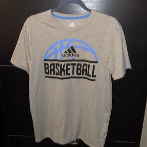 EUC-adidas boys Size Xl 18/20 grey basketball climalite tshirt